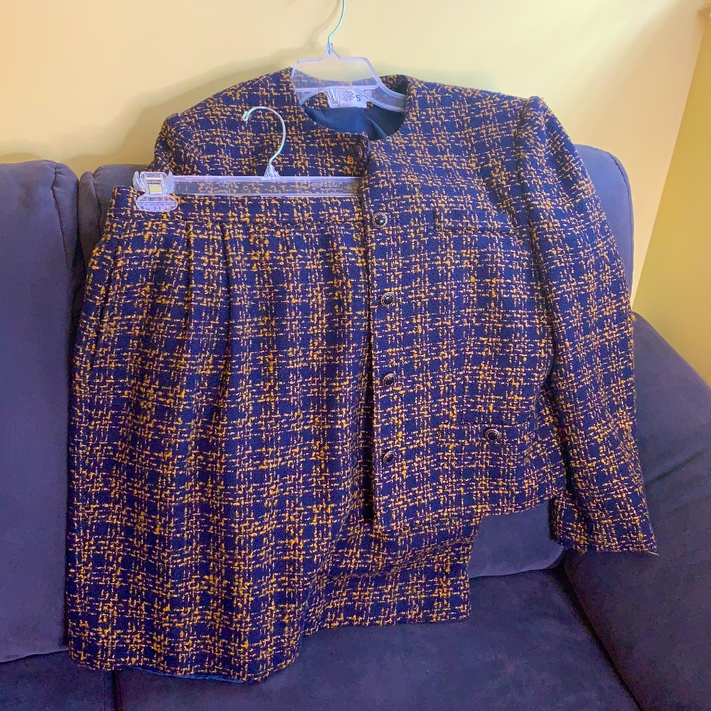 Tweed blazer and skirt set